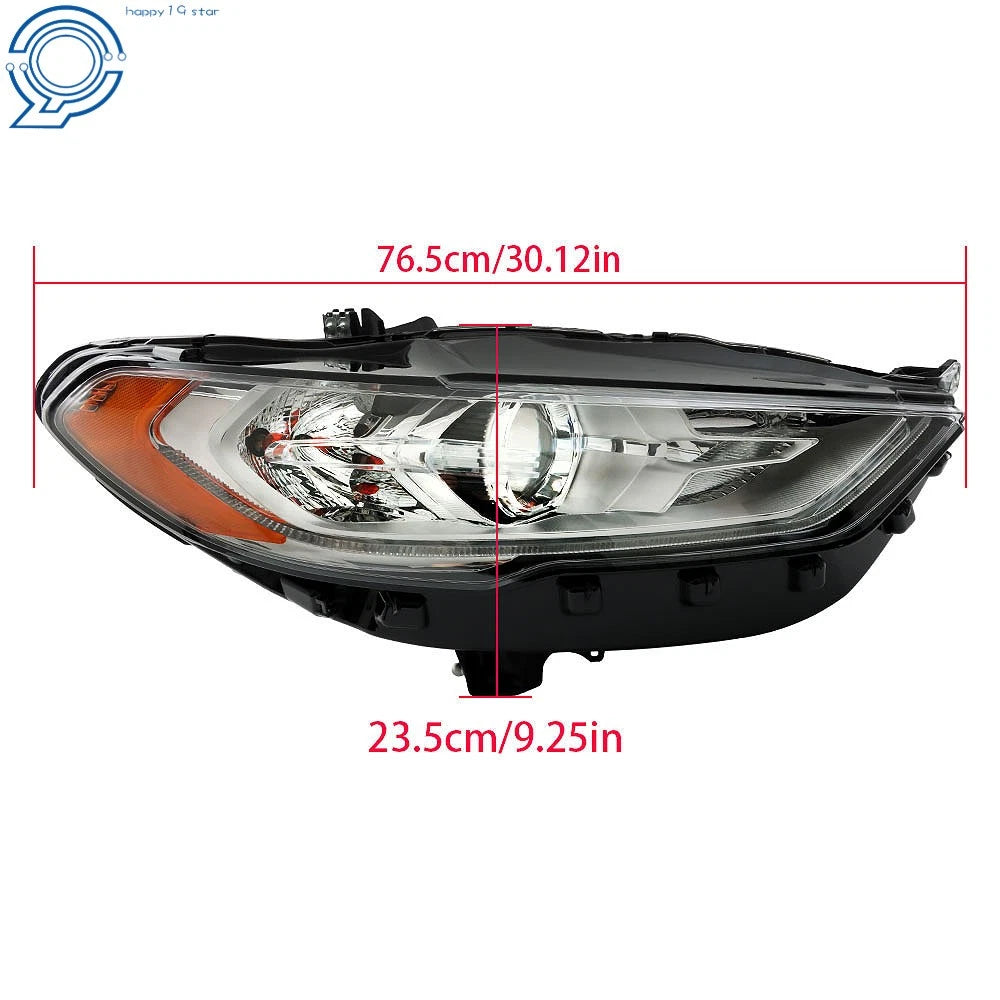 Pair of Halogen Projector Headlights w/LED DRL for Ford Fusion (2017–2019)