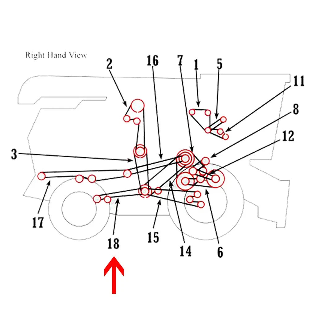Tailings Lower Auger Belt for John Deere 9400 9500 9600 9650 9660 (N110085)