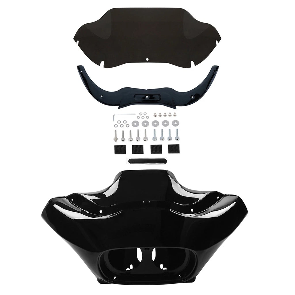 Inner & Outer Fairings Windshield Trims for Harley Road Glide (1998–2013) Black