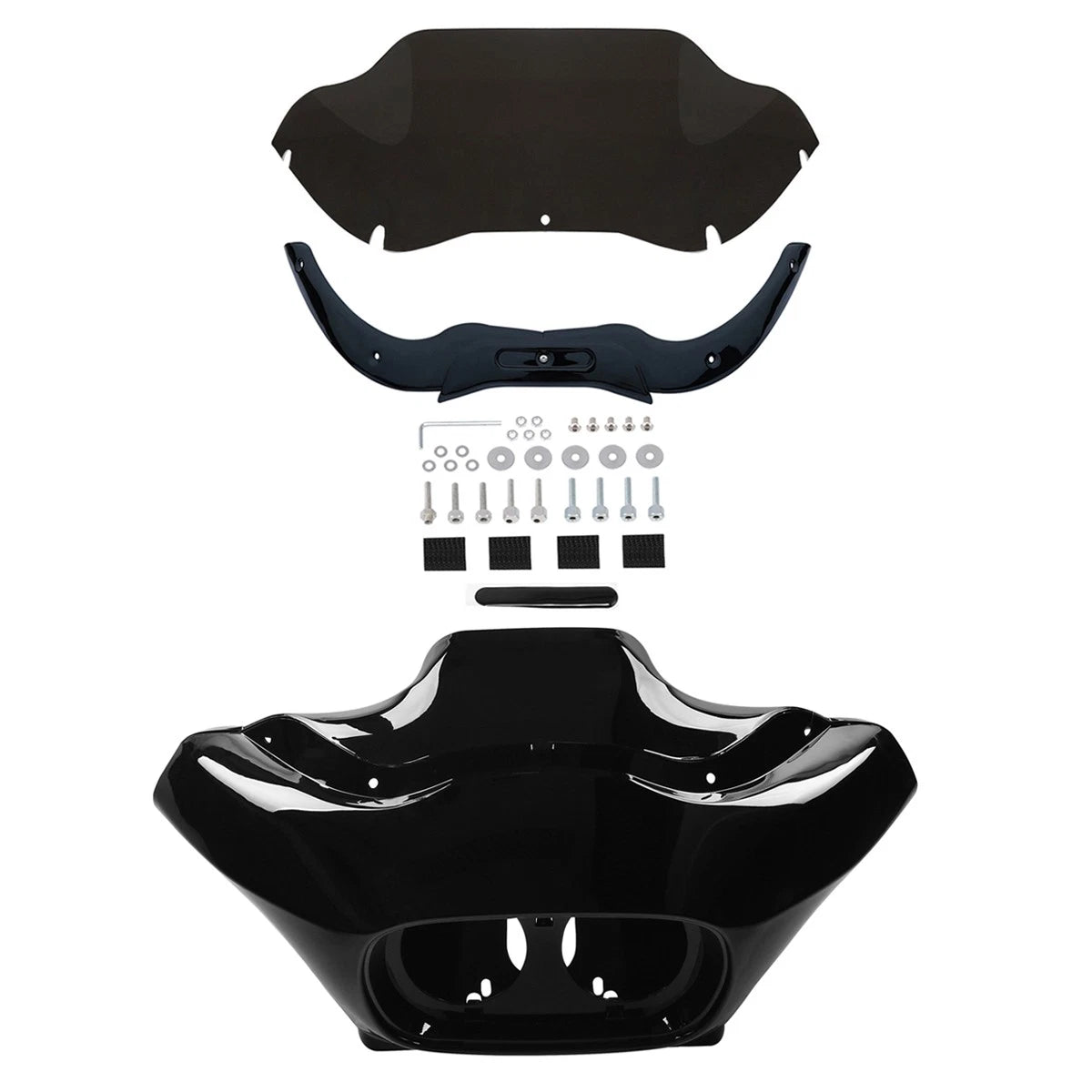 Inner & Outer Fairings Windshield Trims for Harley Road Glide (1998–2013) Black