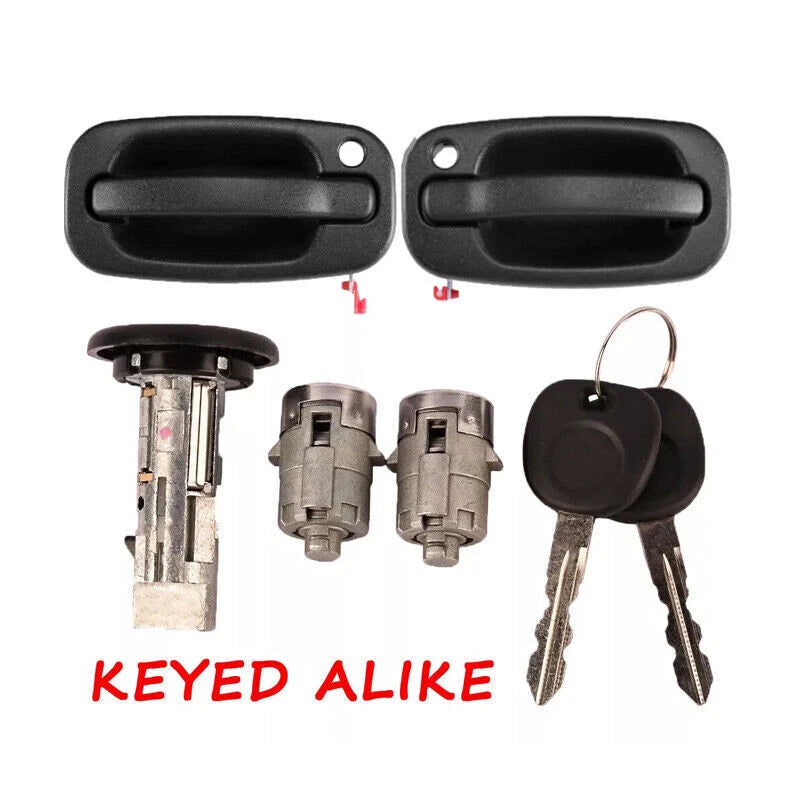 Exterior Door Lock Ignition Lock Cylinder Keys for GMC Chevrolet Silverado Tahoe (2007–2014)