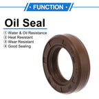 2X Oil Seal Rotary Shaft Seal   17x28x7mm FKM Rubber