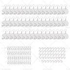 48PCS Helmet Earring Blanks MDF Double-Sided with Hook Jump Ring