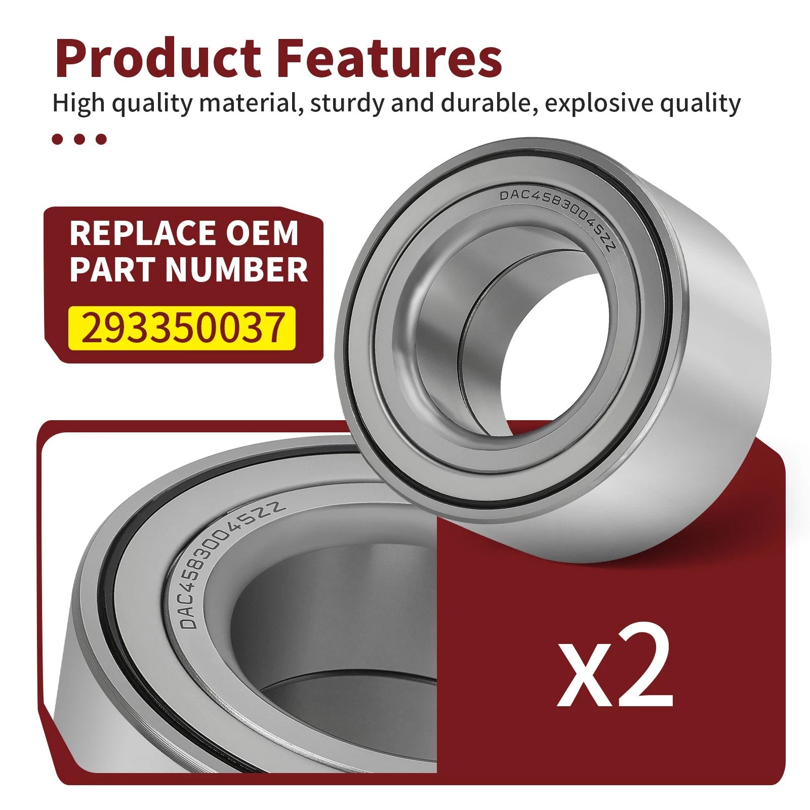 Pair Trailing Arm Bearings for Can-Am Outlander 400 (2003–2014) 293350037