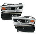 Set of 2 Full LED Projector Headlights for Ram 1500 (2019–2024) AFS Chrome