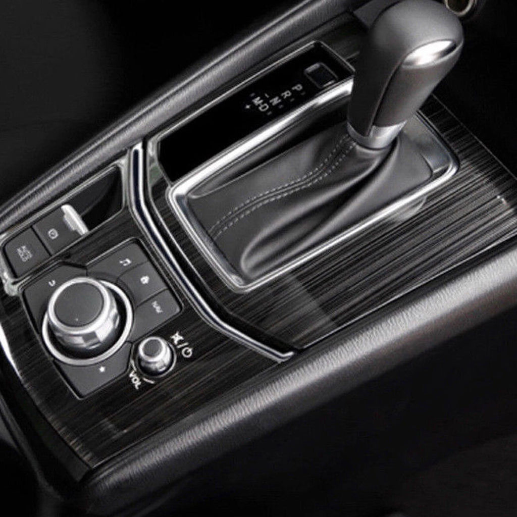 Black Titanium Inner Gear Shift Box Overlay Panel Cover for Mazda CX-5 (2017-2025)