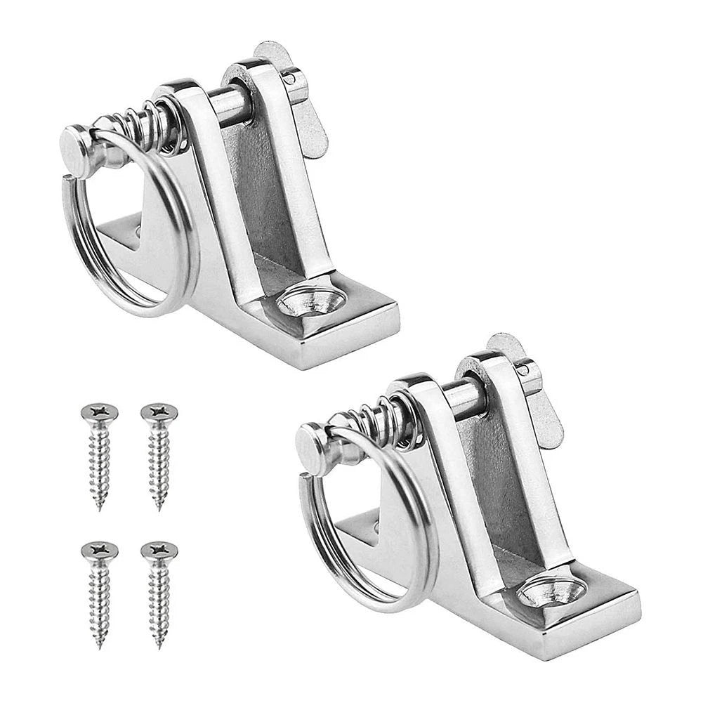 2 Pack 316 SS 90 Degree Deck Hinge for Marine Boat (Bimini Top)
