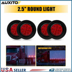 4x 2.5" Round LED Red Light for Truck Trailer Side Marker Clearance