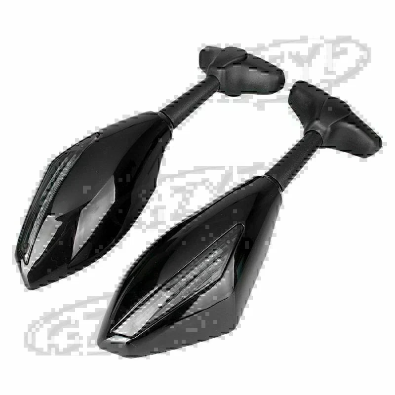 LED Turn Signal Rear View Mirrors for Motorcycle Street Bike