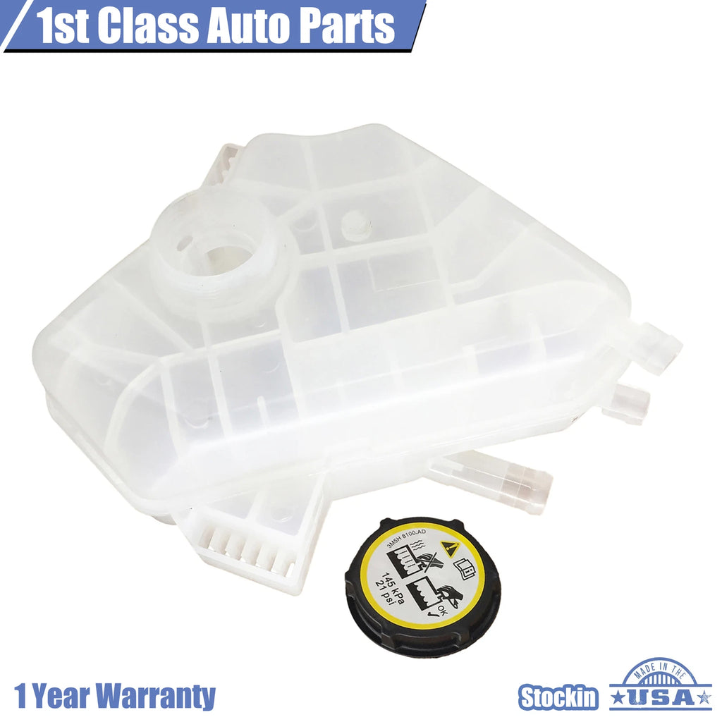 Radiator Overflow Bottle Tank with Cap for Ford Fiesta (2001–2003)
