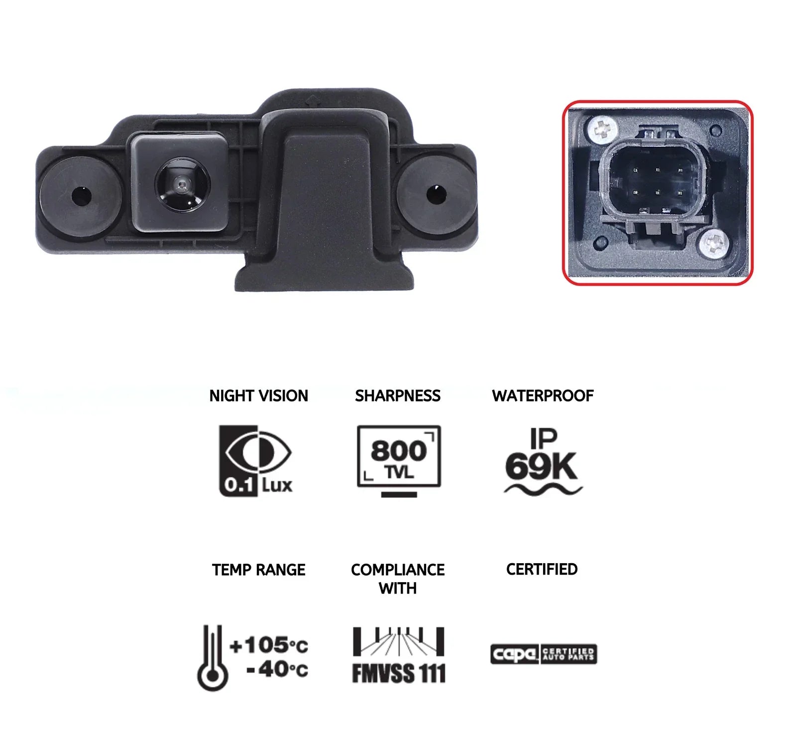 Reverse Backup Camera OE Connector for Toyota HiAce GDH/GRH (2019–2024)