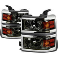Smoked Projector Headlight + Amber Corner + LED Fog Light Set for Silverado (2014–2015)