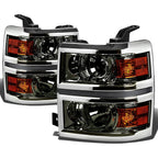 Smoked Projector Headlight + Amber Corner + LED Fog Light Set for Silverado (2014–2015)