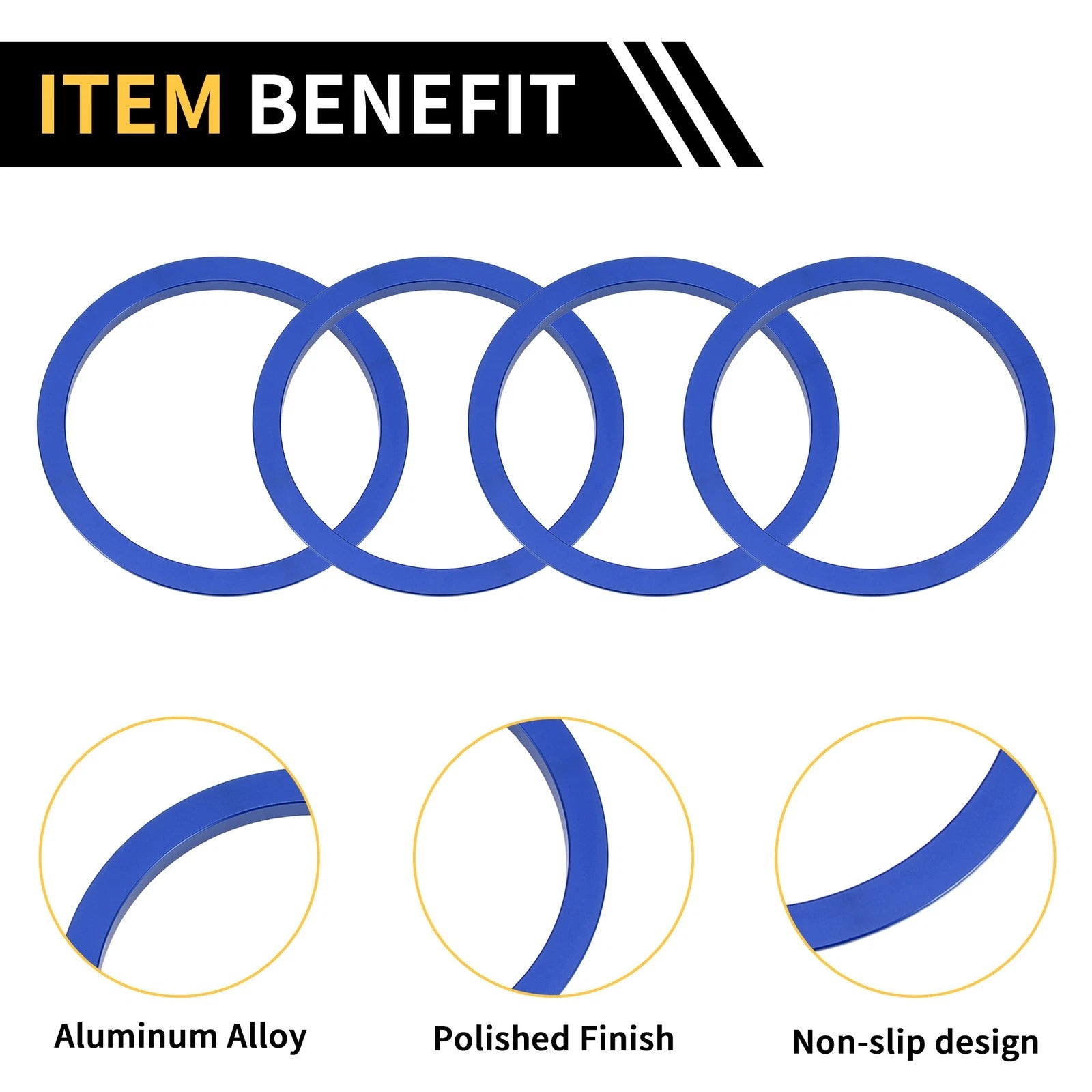Set of 4 AC Vent Dashboard Decoration Rings for Toyota Tacoma (2016–2023) Blue