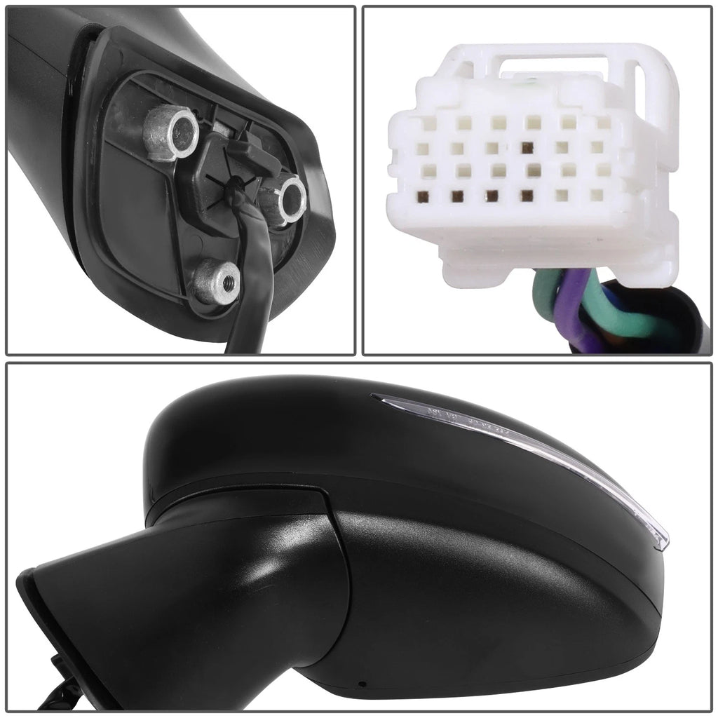 Driver Left Side Door Mirror with Power Mirror/Turn Signal for Nissan Versa (2015–2019)