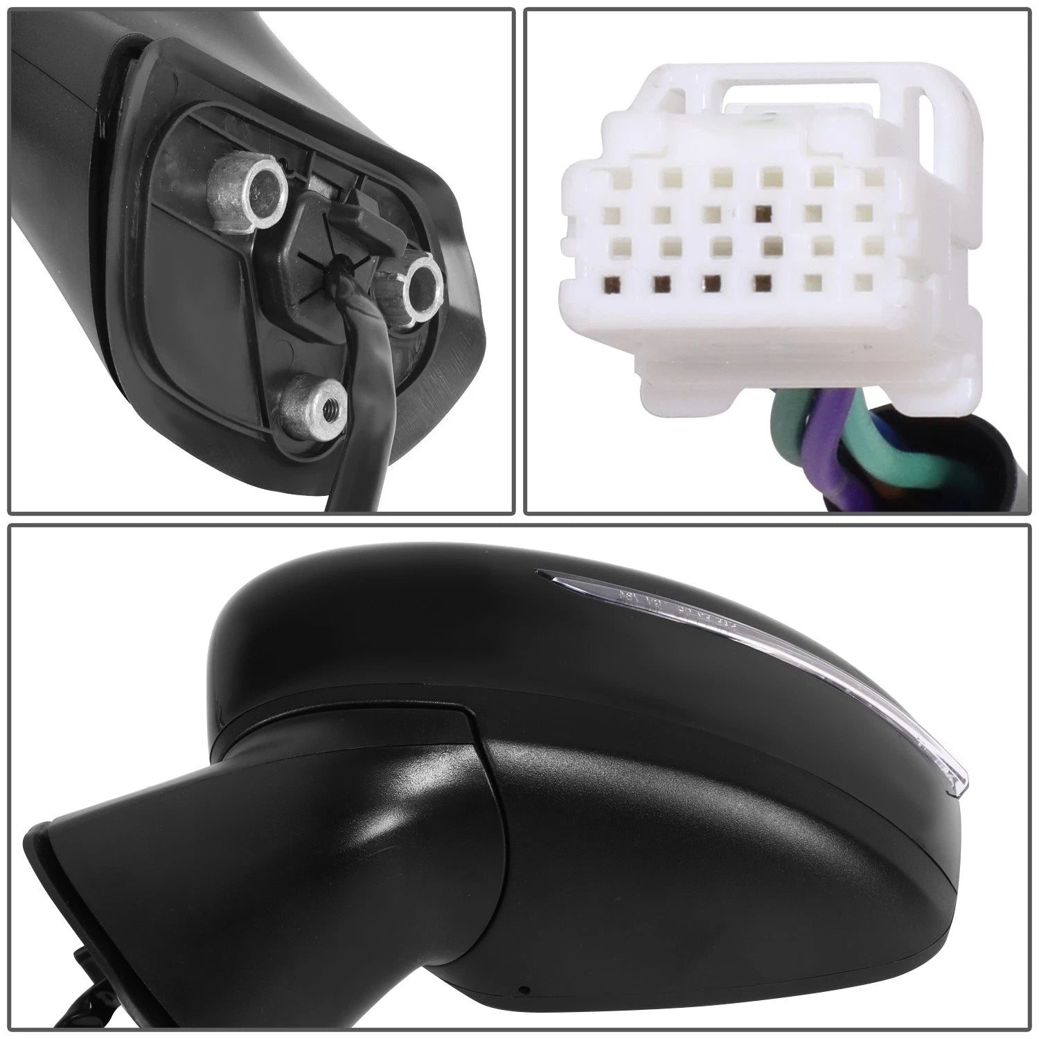 Driver Left Side Door Mirror with Power Mirror/Turn Signal for Nissan Versa (2015–2019)