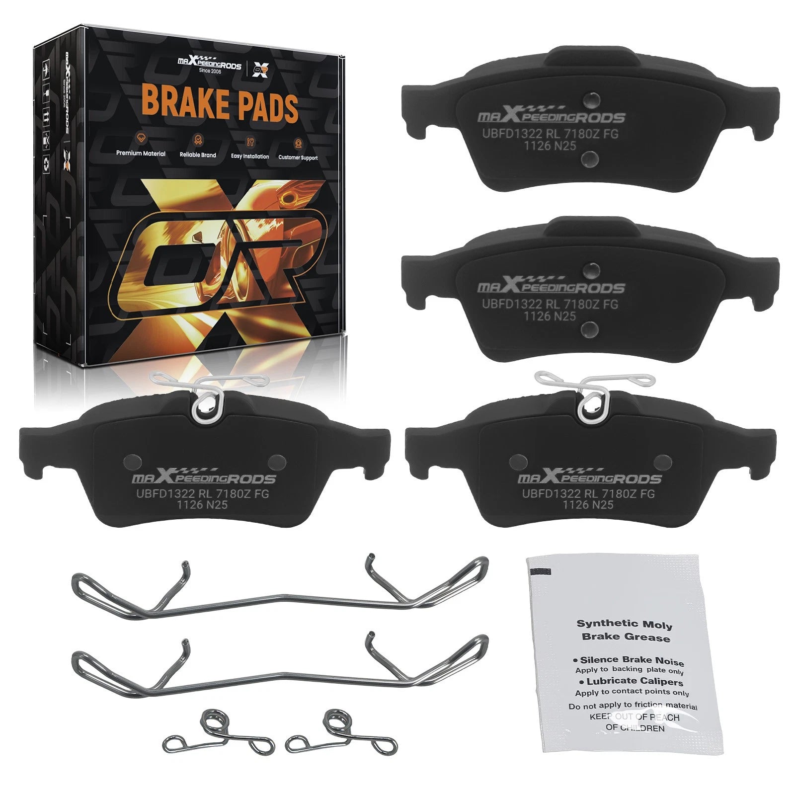Rear Ceramic Brake Pads Kit for Saab 9-3 (2003–2011) / 9-3X (2010–2011)
