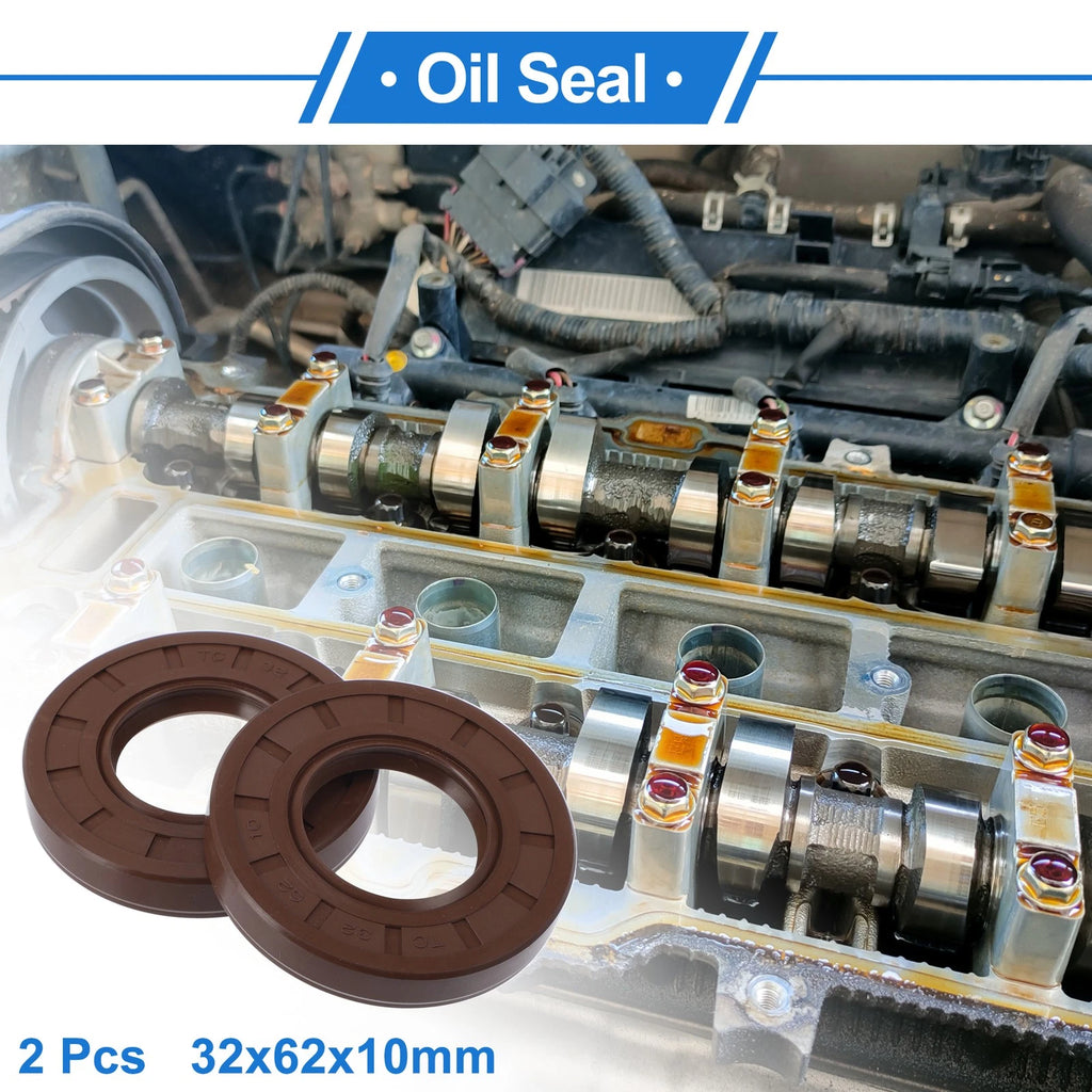 Set of 2 Oil Seal Rotary Shaft Seal FKM Rubber 32x62x10mm