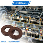 Set of 2 Oil Seal Rotary Shaft Seal FKM Rubber 32x62x10mm