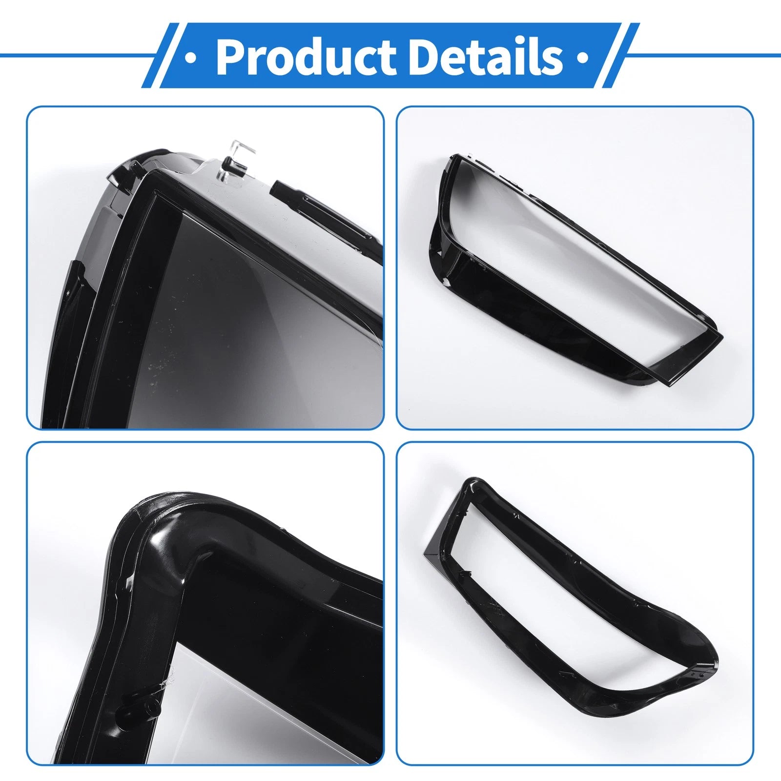 1 Pc Headlight Lens Cover for Audi Q5 (2018–2020) Black