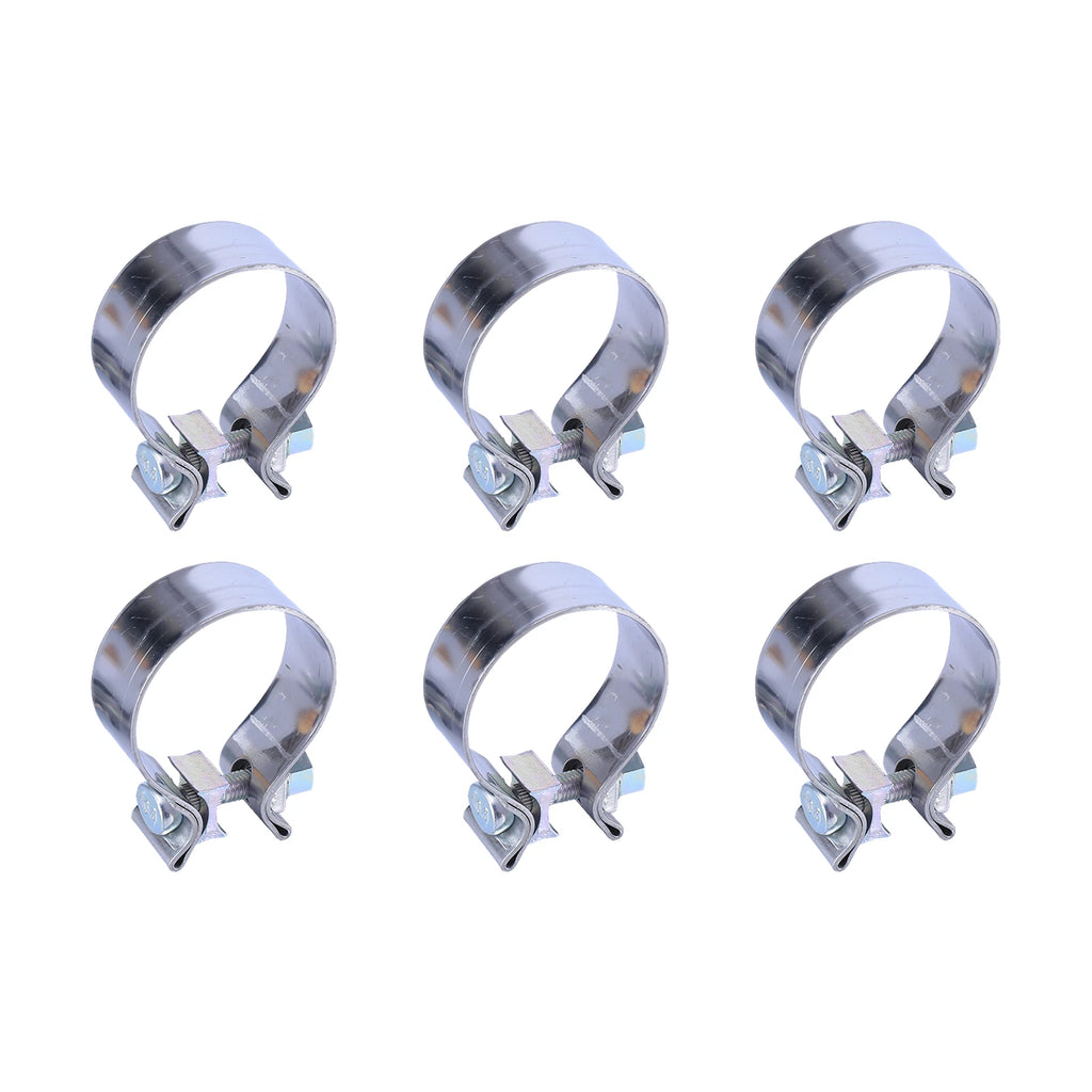 6Pcs 2.5" T409 Stainless Steel Exhaust Clamps for Universal Fit