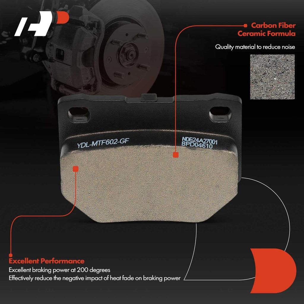 Set of 4 Rear Ceramic Brake Pads for Subaru Impreza (2006–2007)