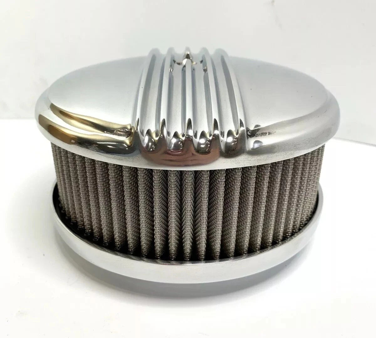 Polished Half Finned Aluminum Air Cleaner for Universal Fit (All Years)