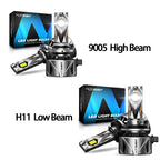 Set of 4 NOVSIGHT 9005 H11 LED Headlight Bulbs Lamp Kit (High Low Beam)