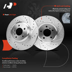 Set of 4 Drilled Rotors & Ceramic Pads for BMW 640i xDrive (2014–2018)