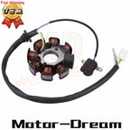 8 Coil Pole Magneto Stator for GY6 150cc ATV Scooter Moped (ROKETA TAOTAO SUNL)