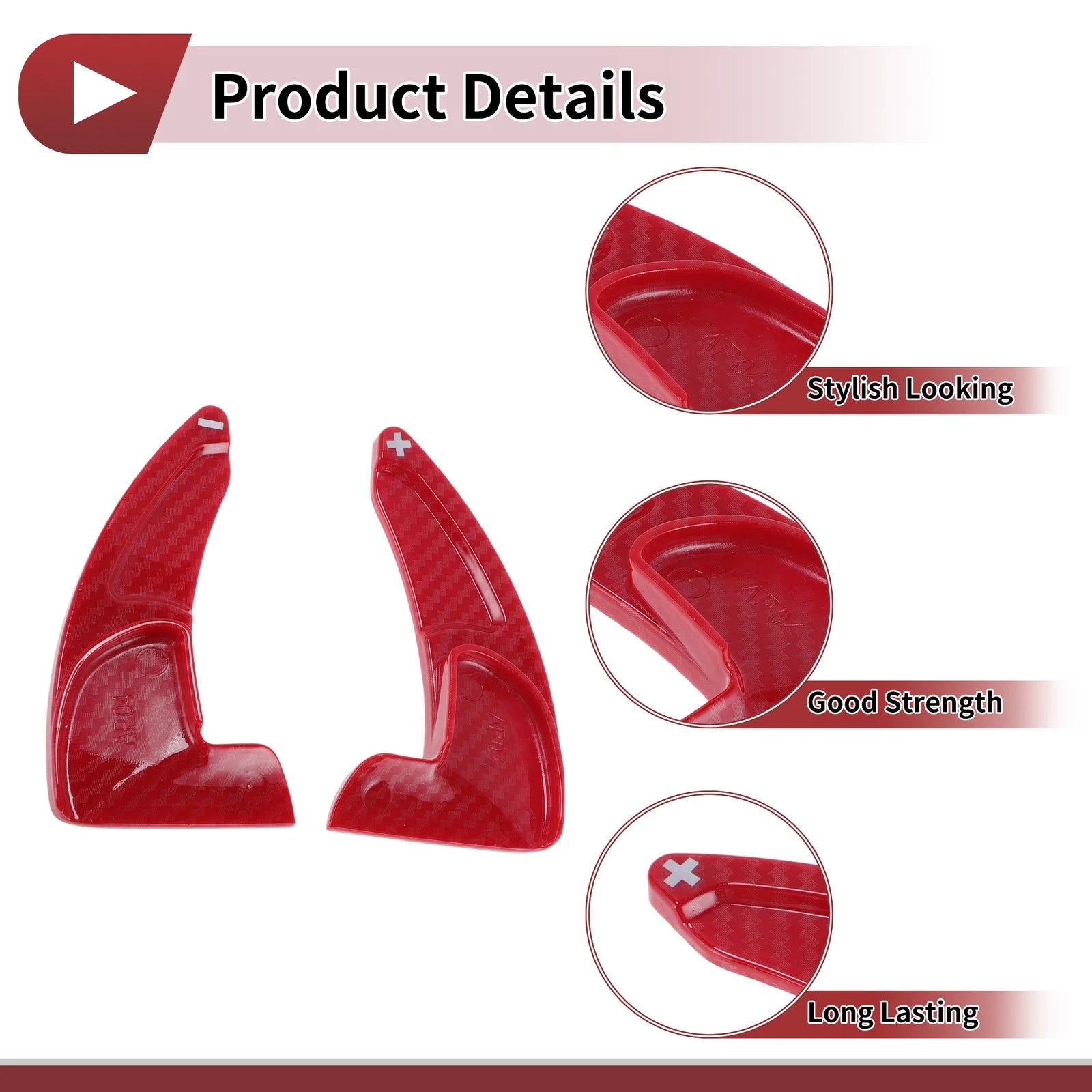 Set of 2 Red Plastic Steering Wheel Paddles for Jeep Grand Cherokee (2014–2020)
