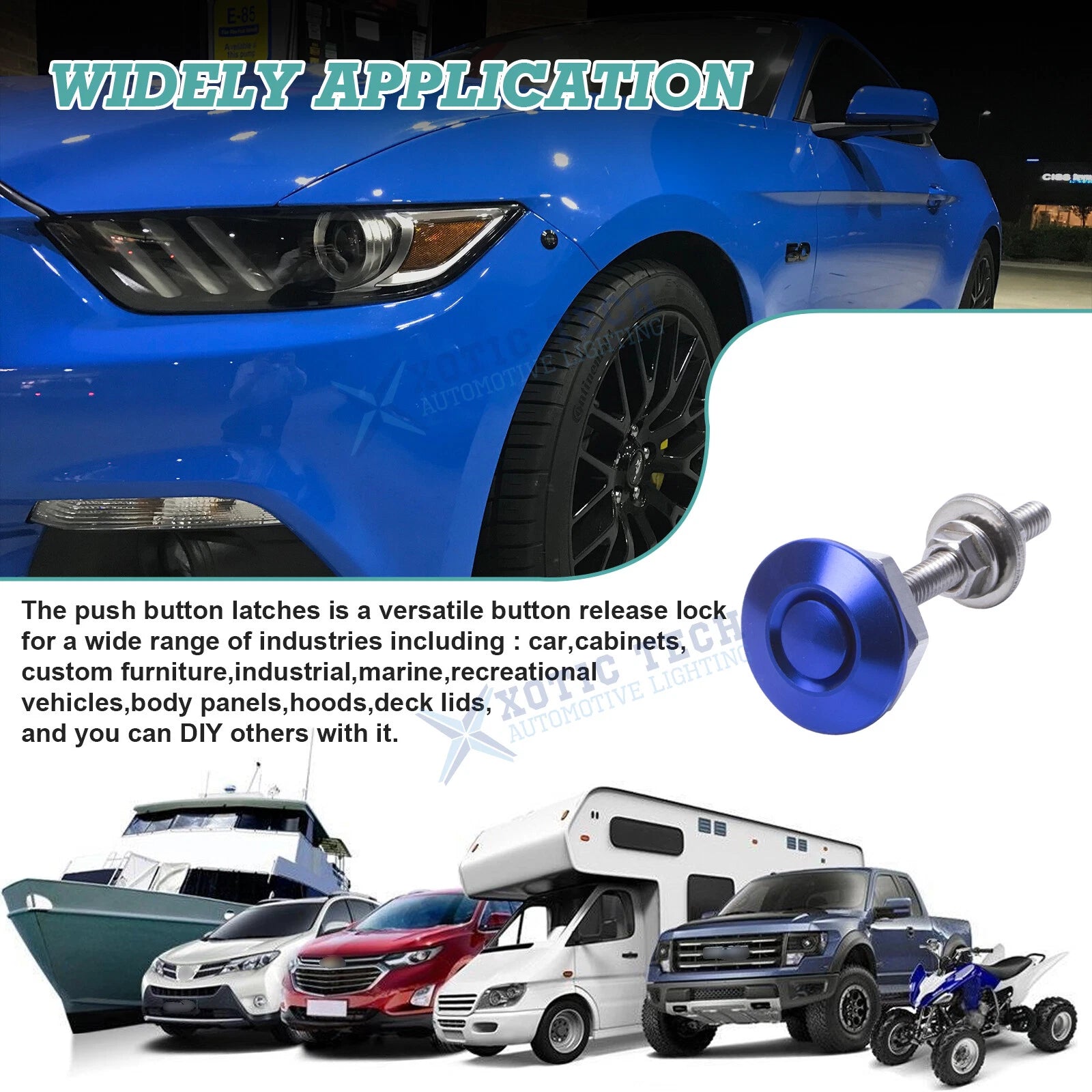 Blue Alloy Exterior Bumper Trunk Hatch Quick Release for Honda Civic & Acura (2017-2021)