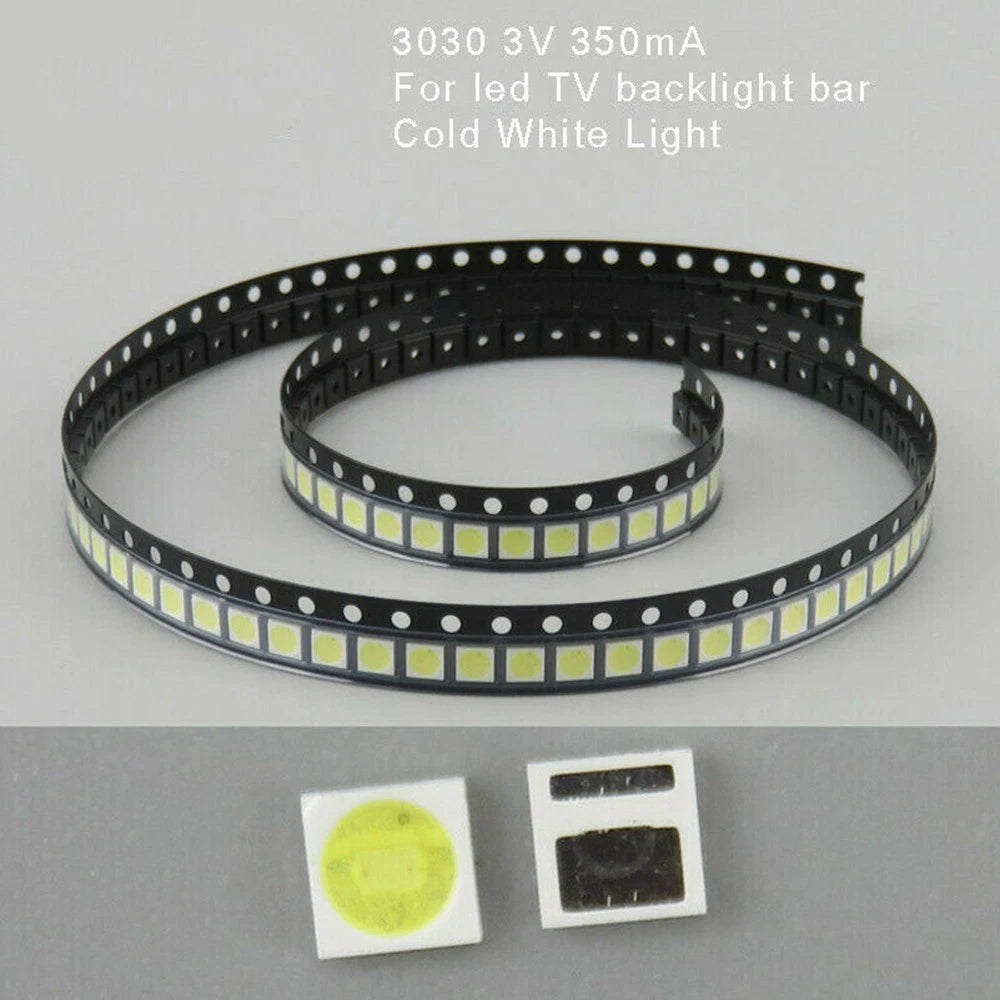 100Pcs 3030 350mA LED Lamp Beads for TV Backlight Repair