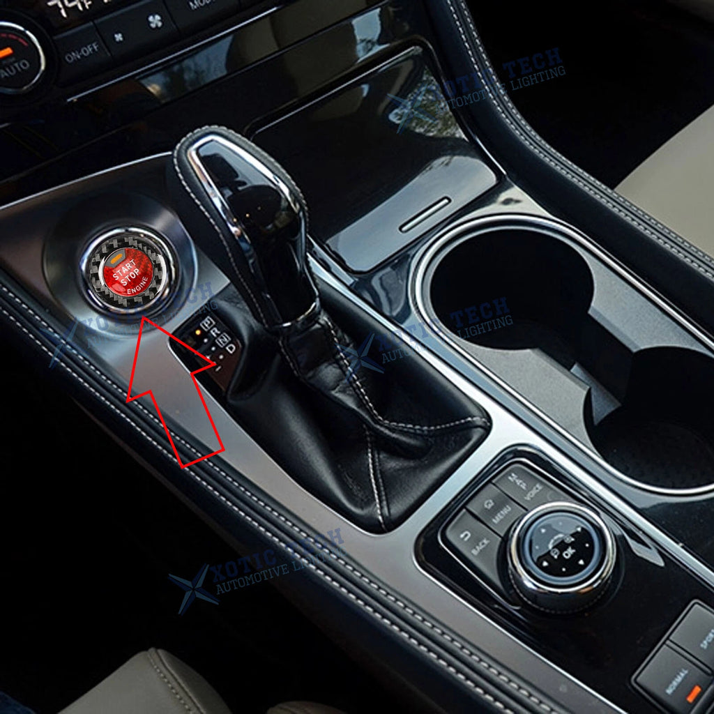 Carbon Fiber Engine Start Stop Button & Ring Covers for Infiniti Q50 Q60 (2015-2023)