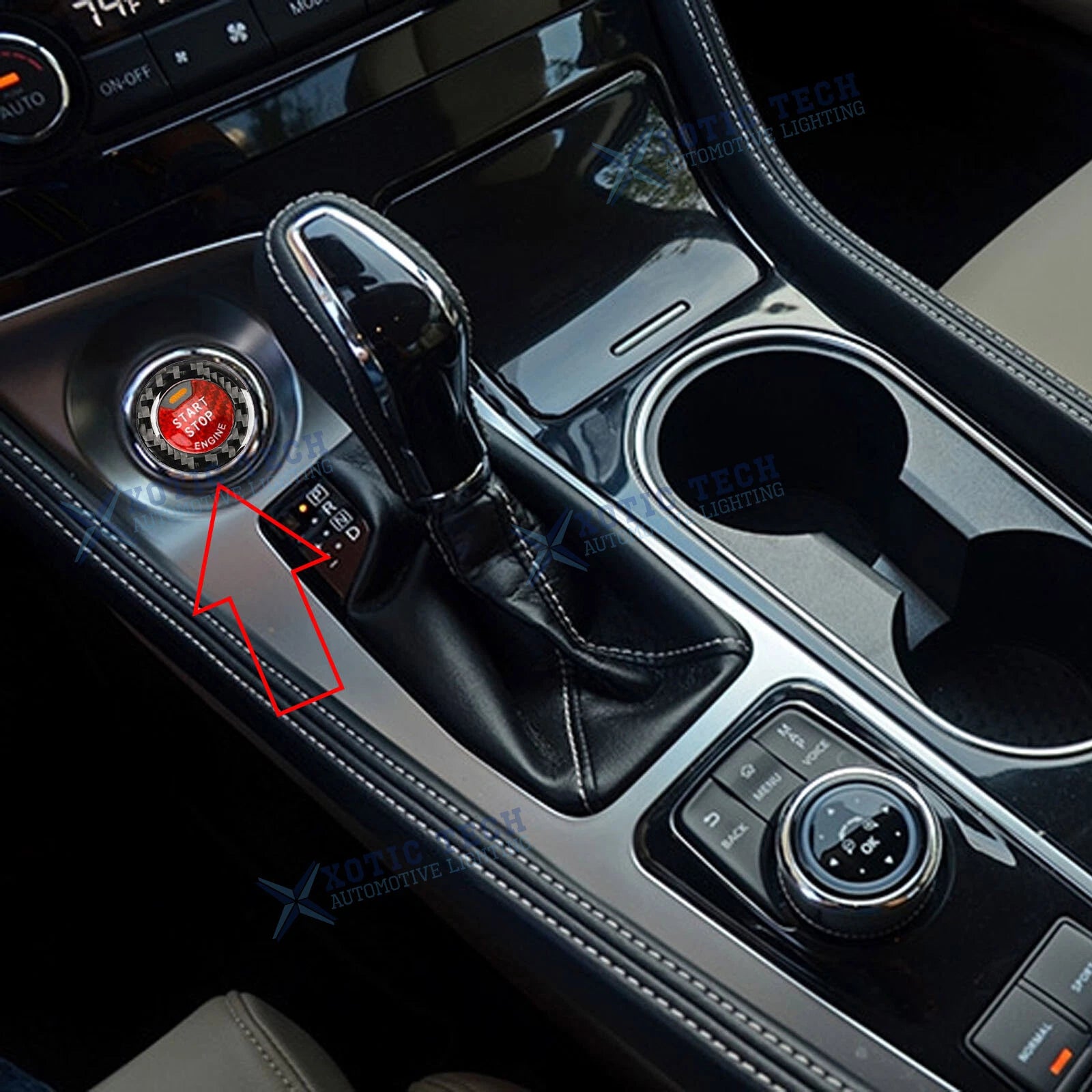 Carbon Fiber Engine Start Stop Button & Ring Covers for Infiniti Q50 Q60 (2015-2023)