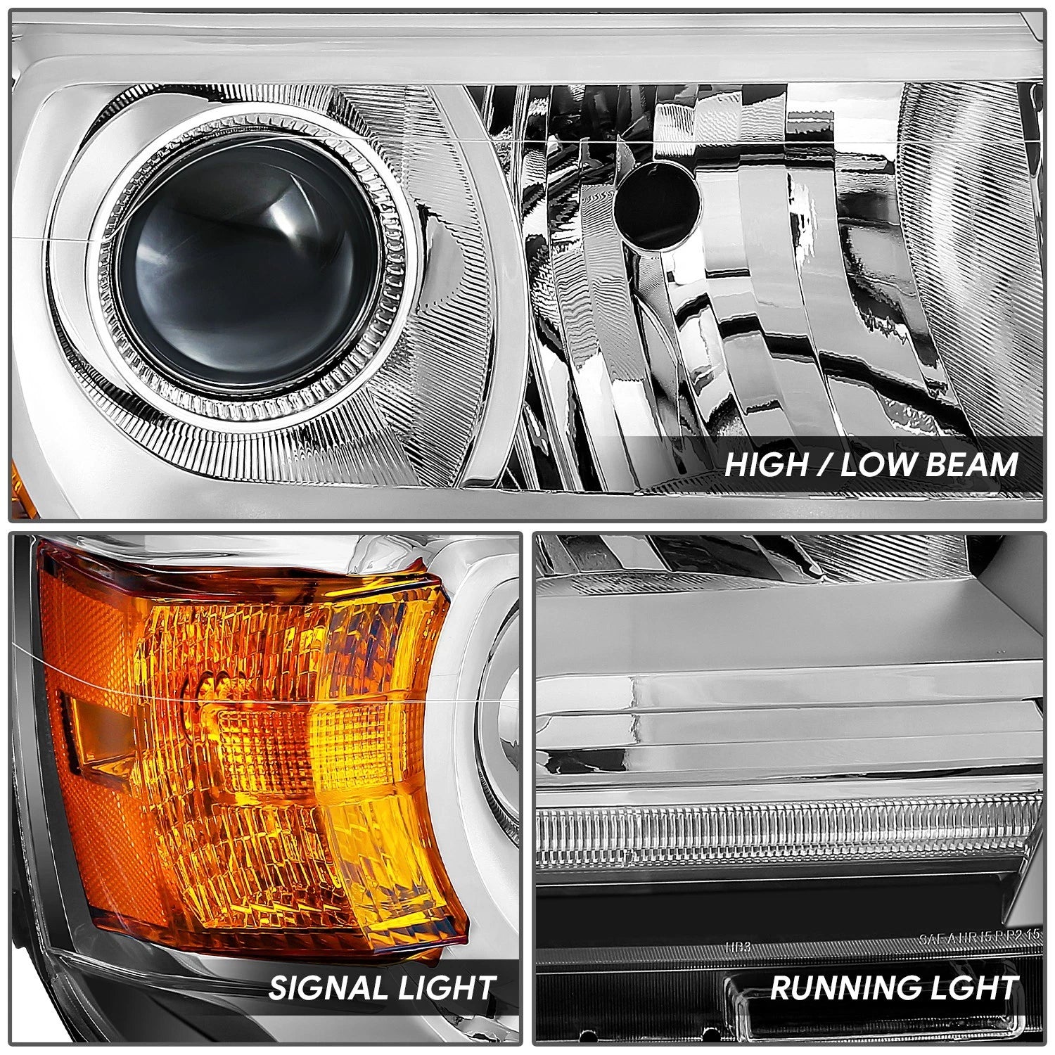 Chrome Amber LED Projector Headlight Assembly for Canyon (2015–2022)