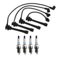 Denso 7mm Wire Set & 4 Double Platinum Spark Plugs for Kia Spectra (2000–2009)