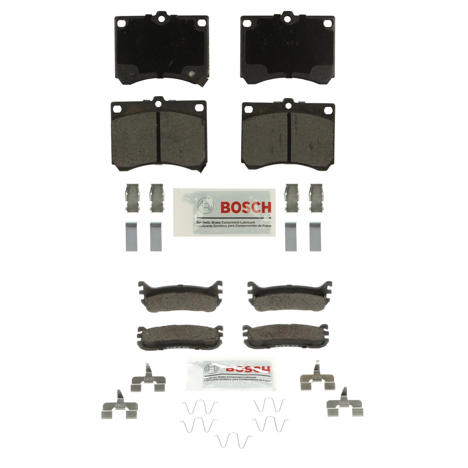 Bosch Blue Ceramic Disc Brake Pad Set with Hardware for Mazda Protege