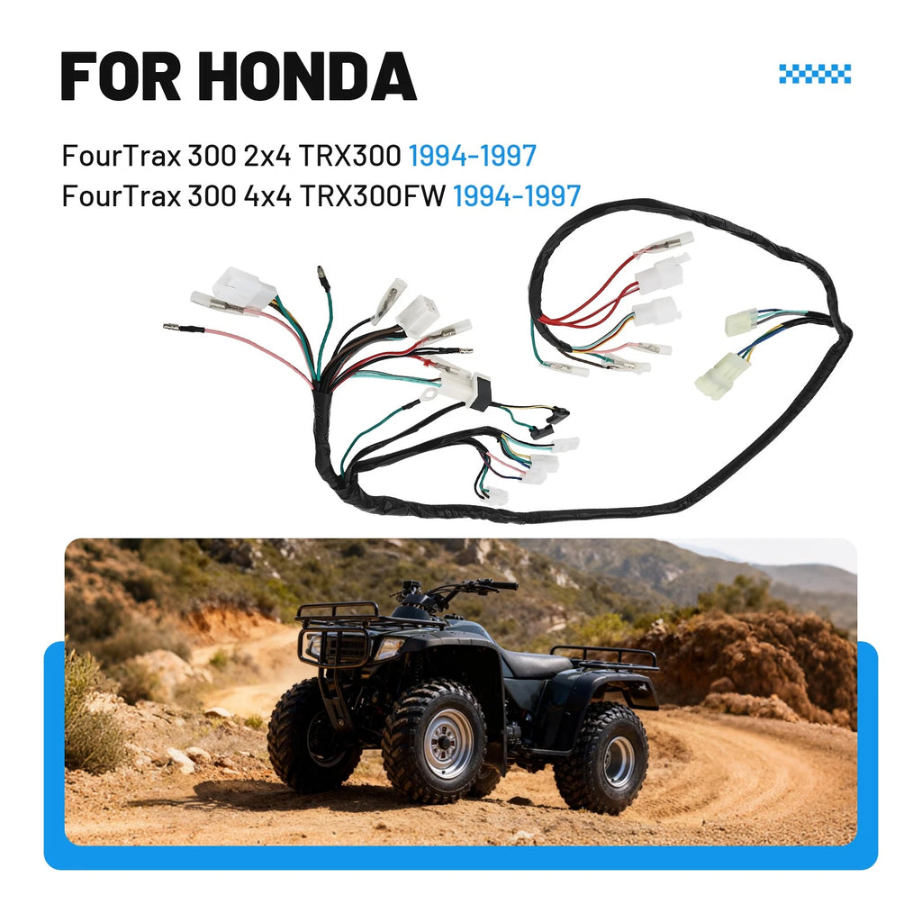 Wire Harness for Honda FourTrax 300 TRX300 2x4 300FW 4x4 (1994–1997)