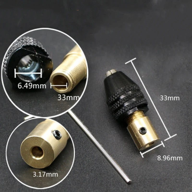 Keyless Drill Chuck Adaptor for Universal Use (0.3-3.5mm)