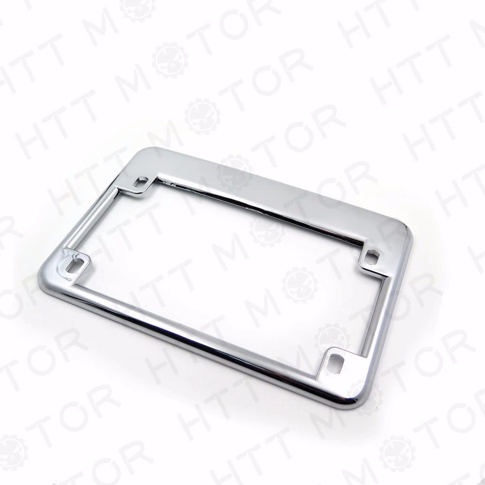 Chrome Motorcycle License Plate Frame for Honda Yamaha Harley