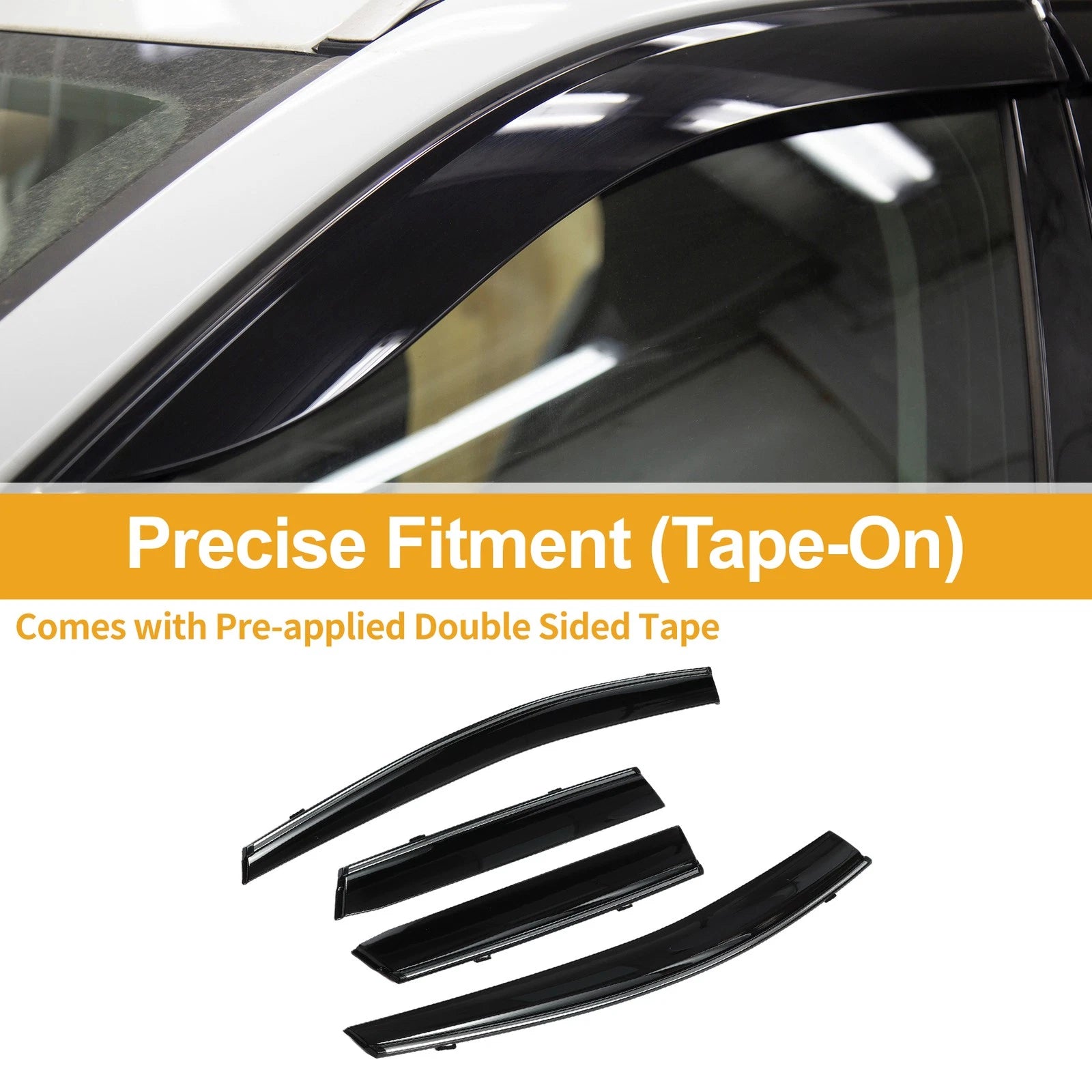 Set of 4 Window Deflectors for Mazda CX-7 (2008–2011) Side Vent Visors Black