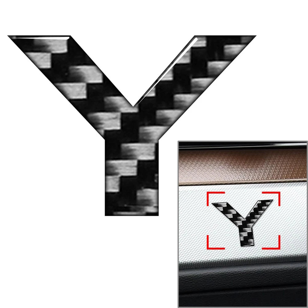 Carbon Black Door Wall Window Badge Emblem Decals for
