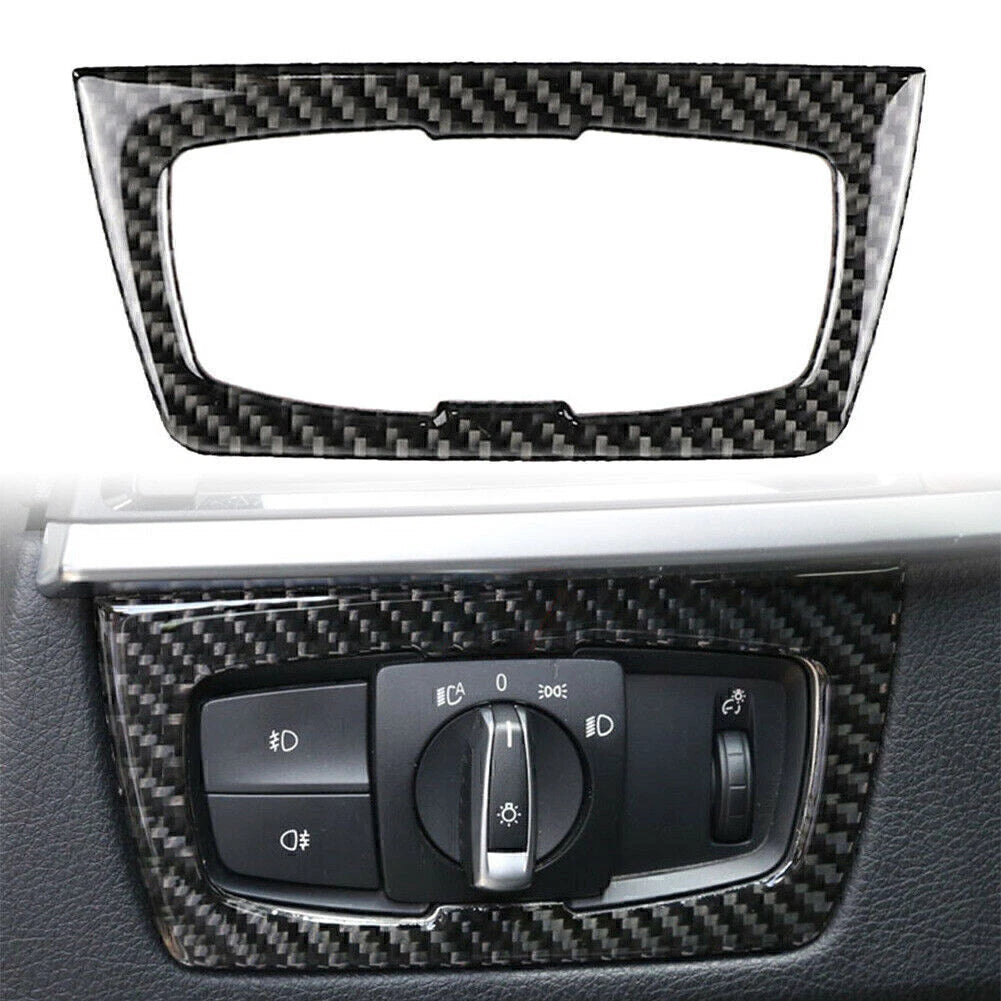Headlight Switch Frame Interior Trim for BMW F30 328i (2012–2019) Carbon Fiber
