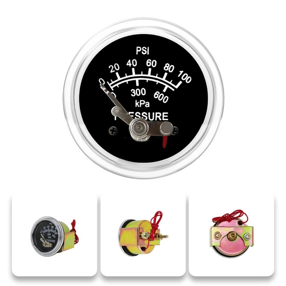 Oil Pressure Gauge for Motor Vehicle (0 to 100 PSI, Chrome)