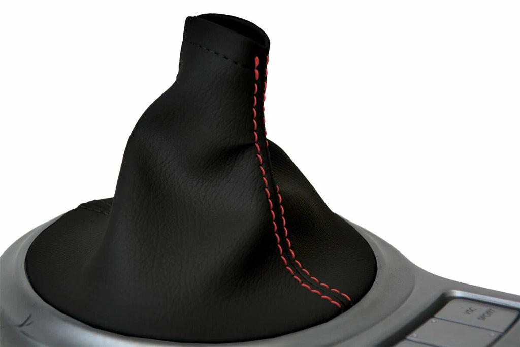 Leather Manual Shift Boot Cover for Subaru BRZ Scion GRS Toyota (2013–2020) Red Stitch