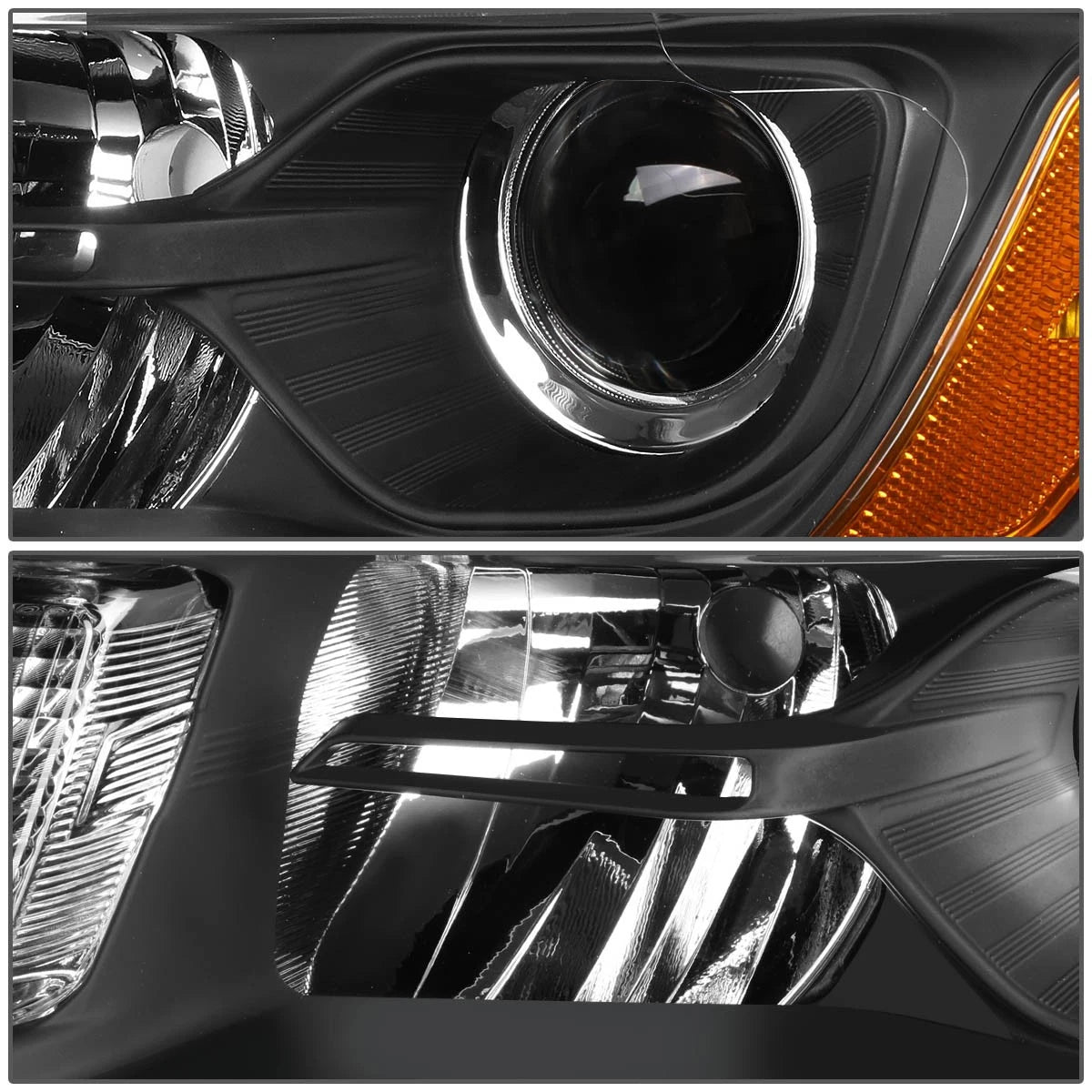 Black Housing Amber Side Projector Headlight for Jeep Grand Cherokee WK2 (2014–2016)