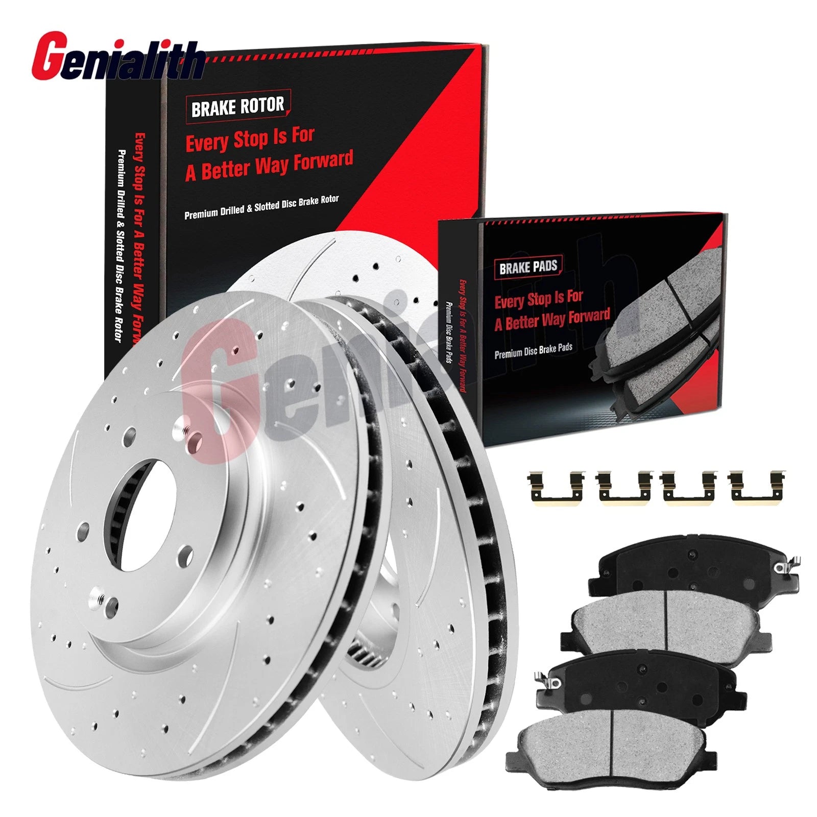 Set of 2 Front Disc Brake Rotors & Pads for Hyundai Santa Fe (2007–2009)