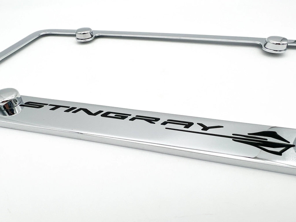 License Plate Frame Notched Chrome for Chevy C8 Corvette Stingray (2020–2024)