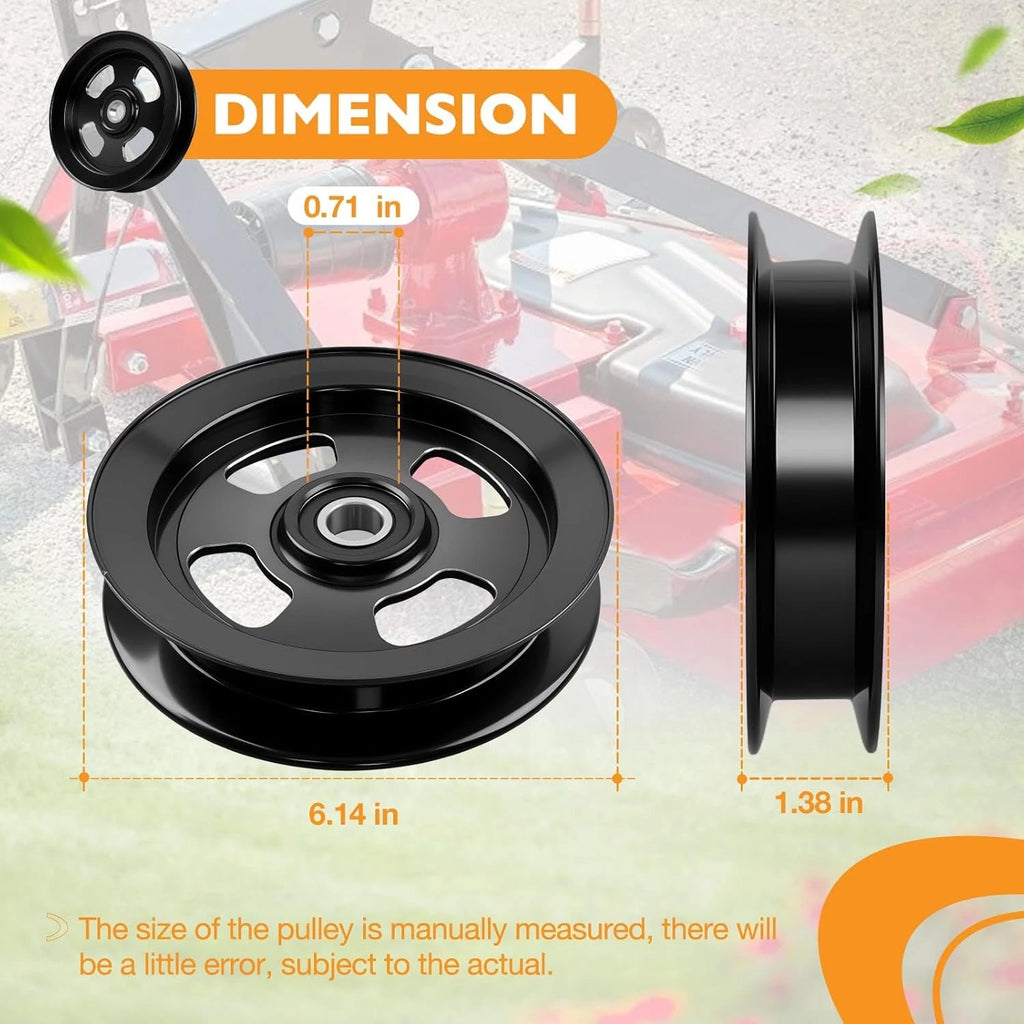 Deck Flat Idler Pulley for Exmark Lazer Z, Toro Titan (132-9425, 103-8743, 116-4668)